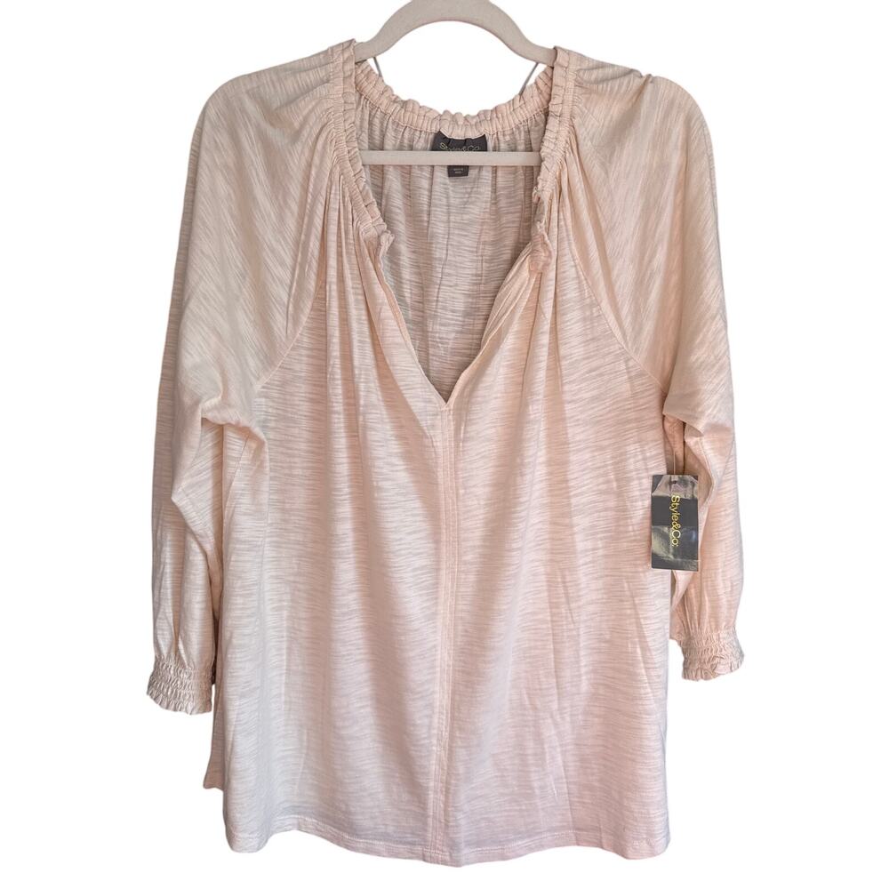 STYLE & CO., new with tags Sz L Cream Color Lightweight Top NWT